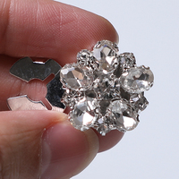 Cubrebotones de Moda para Mujer con Flores de Diamantes de Imitación Desmontables, Broches de Cristal a Presión para Camisas, Blusas, Vestidos y Abrigos