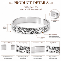 Bracelet porte-bonheur S999 Ruyi, style ethnique, marque DEZYVIA, bijoux cadeaux culturels pour boutique de cadeaux, vente en gros, sur mesure