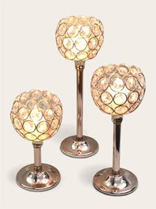 Luxury Gold Metal Hurricane Candle Holder with <b>Ball</b> Base Antique Style Elegant Tabletop Home Decor <b>Lamp</b> - Product Image 4