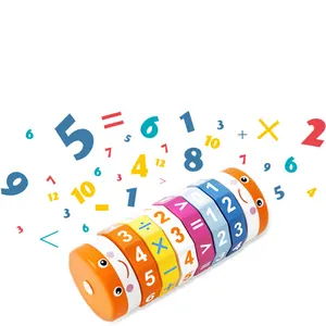 מונטסורי מוקדם חינוכי צעצוע מתמטיקה מספרי קסם קוביית פאזל משחק חשבון גלילי קוביית