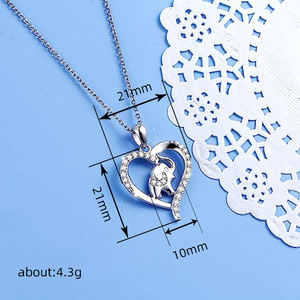 Collana con Ciondolo a Cuore di Elefante per Donne, Grazioso Charm Animale, Catena per Clavicola, Gioielli alla Moda per Uso Quotidiano, Regalo - Product Image 4