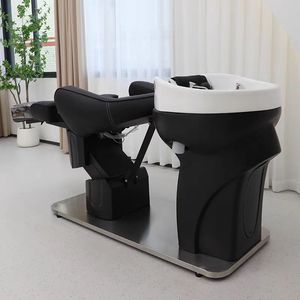 Fauteuil de lavage électrique réglable fabriqué en usine pour salons de coiffure et barbiers – Lit de lavage rotatif pratique - Product Image 3