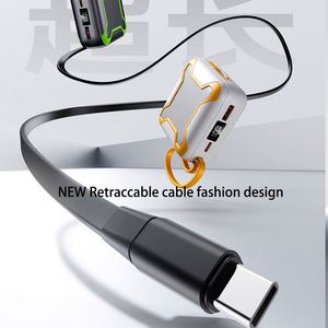 New Design High Capacity 10000Mah Mini Power Bank PD22.5W Fast Charging Retractable Cable Built-In USB Output PVC for Travel - Product Image 3