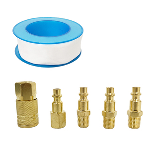 Kit de raccords et de bouchons universels pour air comprimé 1/4" NPT, comprenant 4 connecteurs mâles et 1 connecteur femelle et ruban d'étanchéité, pour les connexions de tuyaux d'air - Product Image 1