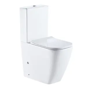 Y8161 Factory Dual-flush Rimless Washdown Close-coupled Suite Back Outlet 2 Piece Toilet