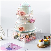 Supports à gâteaux en acrylique transparent pour table à dessert 12in et 8in Risers de boîte à gâteau remplissables pour table de buffet pour fête d'anniversaire de mariage