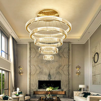 Lustres suspendus LED de luxe pour salle à manger, économie d'énergie, en fer et cristal, réglables en hauteur, modernes, pour hôtel et intérieur