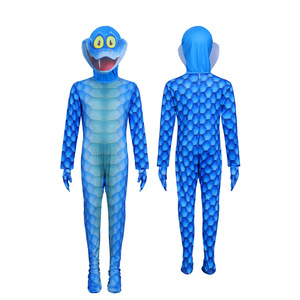 Blue Snake Cosplay Onesie Children's Zootopia 2 Gary Costume Halloween <b>Christmas</b> Stage Performance Jumpsuit - Product Image 1