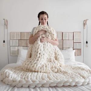 <span class=keywords><strong>Plaid</strong></span> de luxe personnalisé en chenille violette, tricoté, épais, tressé et noué, taille King, avec motif imprimé, confortable - Product Image 5