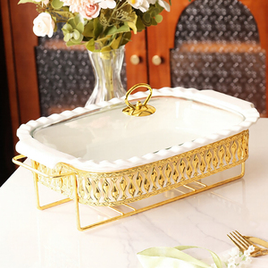 Luxury Oval <strong>Ceramic</strong> Soup Pot Matte Glazed Candle Heated <strong>Pan</strong> With Lid Amphorae Dry <strong>Pan</strong> Chafing Dishes for Catering - Product Image 3