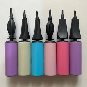 迷你塑料手动气球泵随机颜色箔和乳胶气球充气泵便携式派对配件