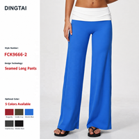Pantalon de course Dingtai pour femme, extensible quatre directions, coupe large, brossé, taille haute, effet ventre plat, rehaussement des fesses, color block, séchage rapide