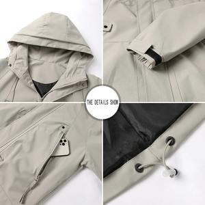 Giacca a Vento Personalizzata da Uomo con Zip, Impermeabile, Nera, <span class=keywords><strong>Bomber</strong></span>, per Campeggio, Larga, Sottile, Softshell con Cappuccio, per Escursionismo - Product Image 6