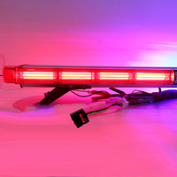 BIAOCHI Hochleistungs-COB-Blitzlichtleiste 120cm 47" Schlanke Notfall-Warnleuchte Rot Blau mit Befestigungshaken für Autos LKWs Transporter Dach