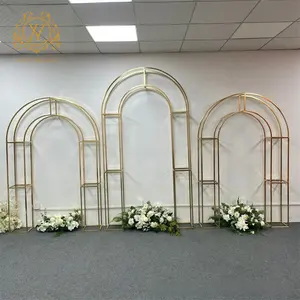 Hoge Kwaliteit Metalen Boog Goud Ijzeren Bruiloft Boog Achtergrond Bloem Boog Stand Voor Feest Evenement Bruiloft Decoratie