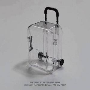 Transparent Portable Plastic Fashion Mini <b>Suitcase</b> Jewelry Storage Box Hair Accessories-Custom Decorative Promotional Candy Silk - Product Image 2