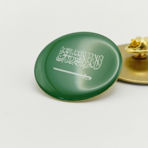 Nhà Máy Trực Tiếp Bù Đắp <span class=keywords><strong>Epoxy</strong></span> Nhựa Dome Lớp Phủ Men Biểu Tượng Tùy Chỉnh Quần Áo Phụ Kiện Mạ Vàng Saudi Arabia Huy Hiệu - Product Image 3