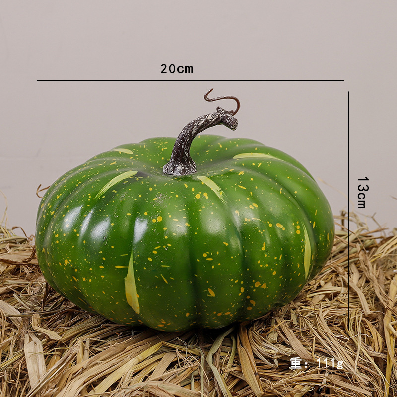 Calabaza plana verde de 20 cm
