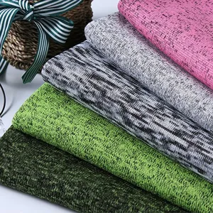 High Quality 100% Recycled Polyester Melange 300gsm Fleece 100% Polyester Cationic Knitted Hacci Sweater Fleece Fabric