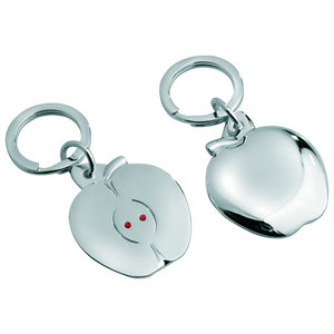 Portachiavi a Moschettone in Lega Stile Mela di Cristallo alla Moda, Personalizzabile con Logo Stampato per Auto e Bagagli, in Lega di Zinco - Product Image 1