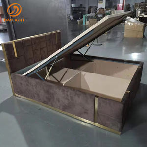 Дизайнерские современные кровати в европейском стиле, деревянный каркас, комфортный набор, бежевая белая кожаная мебель - Product Image 6