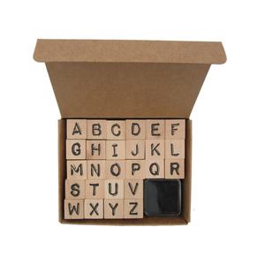 <span class=keywords><strong>Tampon</strong></span> en bois pour enfants de haute qualité, taille mini 26, timbres de l'<span class=keywords><strong>alphabet</strong></span> 26 lettres, tampons en bois pour enfants avec <span class=keywords><strong>tampon</strong></span> d'encre noir - Product Image 2