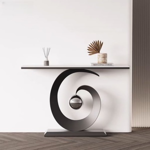 Mesa de Comedor Tipo Consola al por Mayor de Lujo y Diseño Moderno <span class=keywords><strong>para</strong></span> Recibidor o Pasillo con Base de Metal y Cubierta de Mármol - Product Image 2