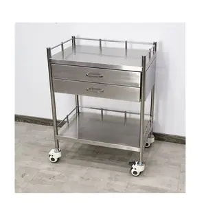BT-SIT022 Cheap Hospital Stainless Steel treatment trolley medical surgical instrument cart dressing trolley 2 drawers price