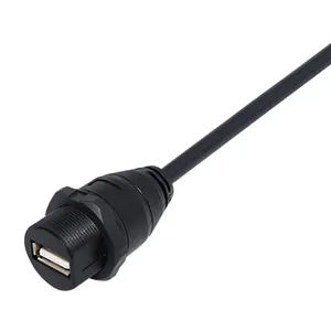 Best Price USB 2.0 A Type Female To M12 B-Coding Male Moulded Cable A-Coded 4pins B-Coded 5pins USB Connector