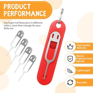Herramienta para Extraer Tarjetas <span class=keywords><strong>SIM</strong></span>, Extractor de Chip de Teléfono, Desbloqueador de Chip, Herramienta de Expulsión de Bandeja de Tarjeta <span class=keywords><strong>SIM</strong></span>, Aguja Abre-<span class=keywords><strong>SIM</strong></span> <span class=keywords><strong>con</strong></span> Colgante Desmontable - Product Image 5