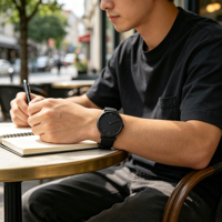 Montre à quartz pour homme avec bracelet en cuir Citizen personnalisé de haute qualité, cadran en verre, boîtier en alliage, style sportif haut de gamme, vente en gros