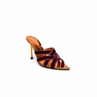 Chaussures mules à talons hauts en velours de haute qualité, nouveau design, chaussures de créateur, sandales pour femmes