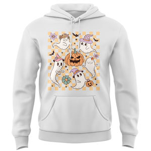 Algodón puro Hippie Hallowmas Boo Ghost Lets Go <span class=keywords><strong>Ghouls</strong></span> Spooky Season Muslos gruesos Vibes Personalizado Feliz Navidad Unisex Sudaderas con capucha - Product Image 3