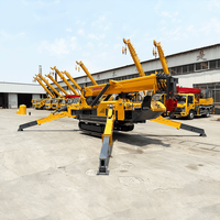 Mini-grue araignée robuste de 8 tonnes avec grue de levage télescopique pour l'installation de murs-rideaux en verre