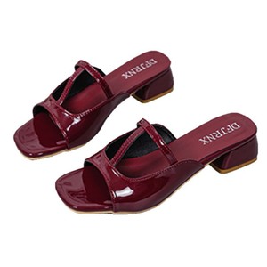 Mules à talon épais pour femmes, nouvelle collection été 2026, style européen et américain, grandes tailles, chaussures de plage confortables - Product Image 6