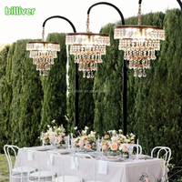 Lustre en cristal pour extérieur, idéal pour réunions annuelles, restaurants, lampes de scène au sol, lumières suspendues pour mariages, support de toile de fond
