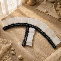 Dentelle plissée soluble dans l'eau pour robe, double dentelle plissée blanche, garniture en dentelle plissée pour robe