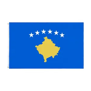 Klaar Om 100% Polyester 3x5ft Voorraad Gedrukt Kosova Kosovar Kosovo Vlag Te Verzenden
