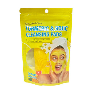 Discos limpiadores de cúrcuma y ácido kójico para el rostro, 20 unidades, con vitamina B5 y C, toallitas exfoliantes faciales - Product Image 4