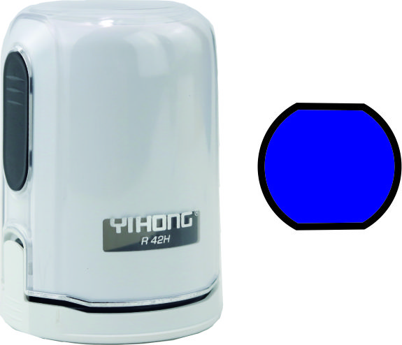 Almohadilla de tinta blanca y azul YH R42