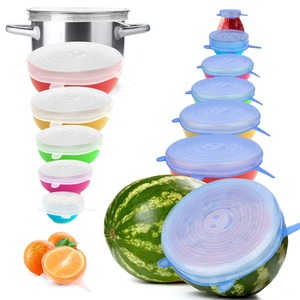 Lot de 6 couvercles extensibles en silicone réutilisables, couvercles de conservation multi-tailles pour bols, tasses, casseroles, sans BPA, compatibles lave-vaisselle - Product Image 1
