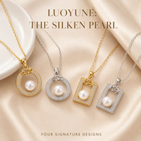 LUOYUNE – collier de perles délicates, pendentif carré en Zircon étincelant, 4 modèles, bijoux en or et argent, cadeau pour femmes, sélection