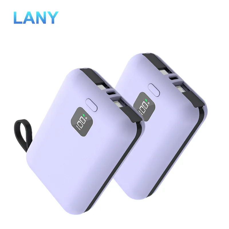 Lany Trending Producten Nieuwkomers Snel Opladen Mini Power Bank 10000Mah Ingebouwde Kabel Pd 20W Consumentenelektronica