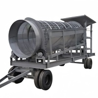 Mesin Pertambangan Mobile Rotary Trommel Screen Portable Drum Screen untuk Pasir, Emas, dan Bijih