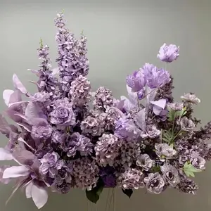 工厂出售假花人造紫花装饰婚礼用仿花