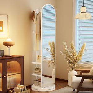 Staffa girevole moderno in legno massiccio <span class=keywords><strong>specchio</strong></span> da pavimento con <span class=keywords><strong>appendiabiti</strong></span> <span class=keywords><strong>specchio</strong></span> in legno per soggiorno - Product Image 4