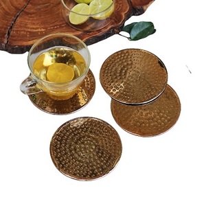 Posavasos redondos de latón Premium, marca personalizada para regalos corporativos, posavasos para bebidas de restaurante - Product Image 6