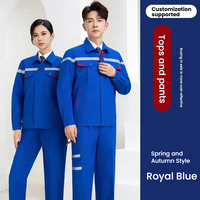 Ensemble uniforme de travail personnalisé avec logo pour hommes et femmes, manches longues, réfléchissant, pour la sécurité au travail en usine et en construction, printemps-automne