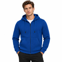 Sweat-shirt à capuche unisexe avec fermeture éclair intégrale, logo personnalisé, 350 GSM, polyester, fabrication OEM, marque privée