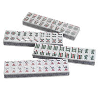 Jeu de tuiles de Mahjong classique de luxe moderne, type USA, en acrylique transparent, avec logo OEM sur la couche intermédiaire, tendance
